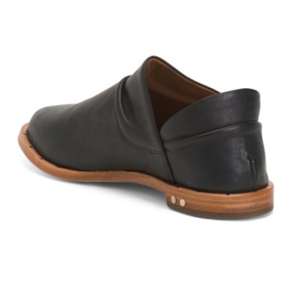 🔹️ BEEK🔹️ Made In Mexico Black  Leather Puffin Slip On Flats - Picture 4 of 6